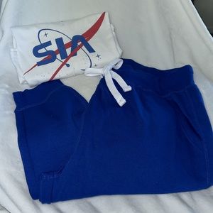 Royal blue Jogger and T-shirt Set size 2x